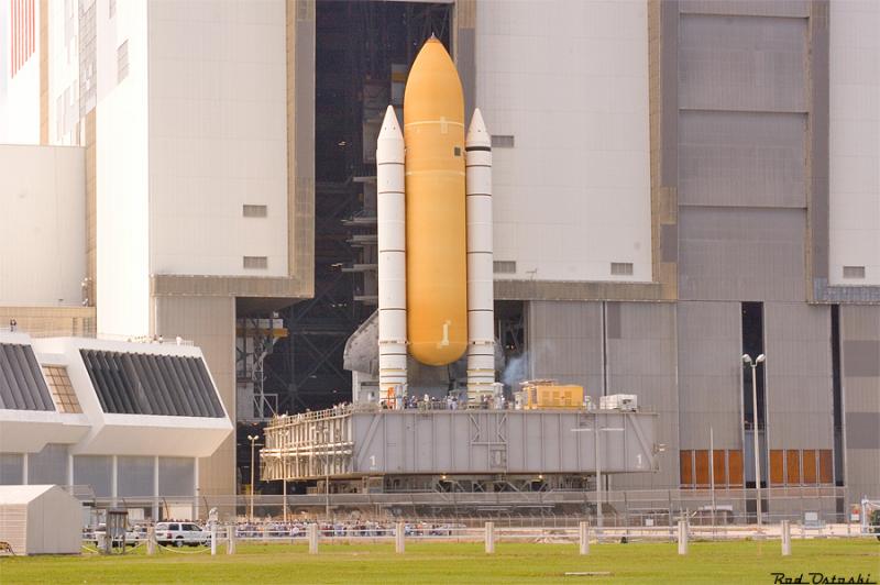 STS-114 Roll Out of VAB