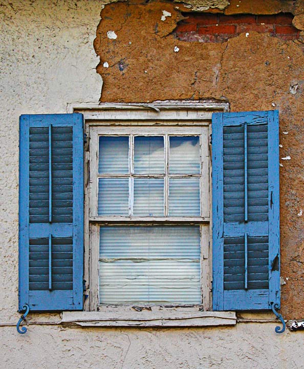 Blue shutters