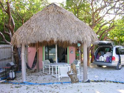 Our cabin and private tiki hut