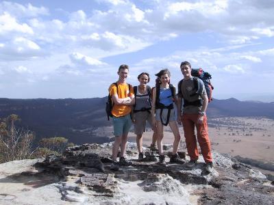 L>R, Henry, Anne, Maz and Chris at the lookout at Piddington