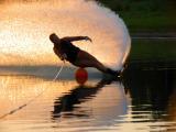Carol Skiing at Sunset