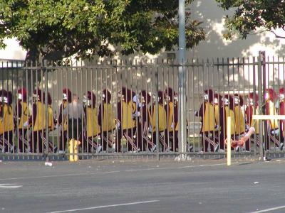 Band marching back after the game