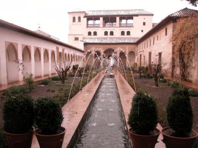Generalife with snow on roofs