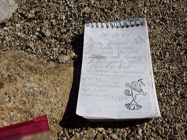 Butterbredt Peak Summit Register