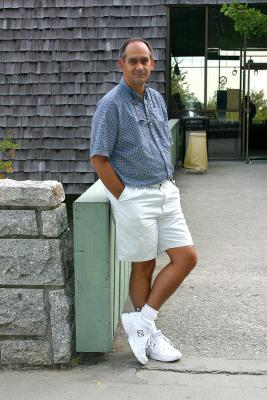 Me in front of the Visitor Center at Acadia National Park, Maine.