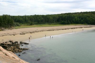 Sand Beach from the rocky ledges on the western side, Acadia National Park.