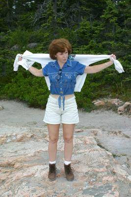 Charlotte on the Ship Harbor Nature Trail.