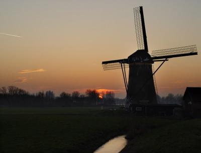 Windmill sunset