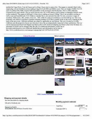 1967 Porsche 911S / 911R Clone - eBay Apr 12, 2005 $60,000 - Page 2