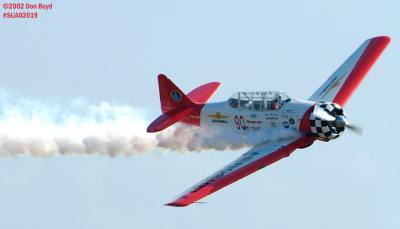 Aeroshell Aerobatic Team's Gene McNeely and his AT-6C Texan N991GM aviation air show stock photo