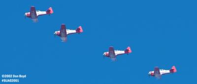 AeroShell Aerobatic Team T-6's aviation air show stock photo