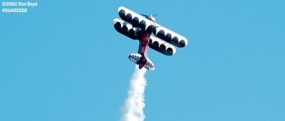 Jimmy Franklin's jet powered Waco UPF-7 bi-plane aviation air show stock photo