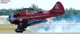 Jimmy Franklins jet powered Waco UPF-7 bi-plane aviation air show stock photo