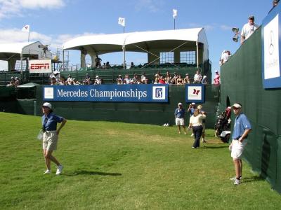 Behind the 18th green