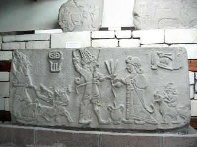 Hittite relief of kings and godswith interesting shoes