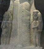 Made of limestone, these figures are definitely cheery.   Not just about fertility, Cybele also
symbolizes prosperity and good times.   Detail of interestingly pleated dress.