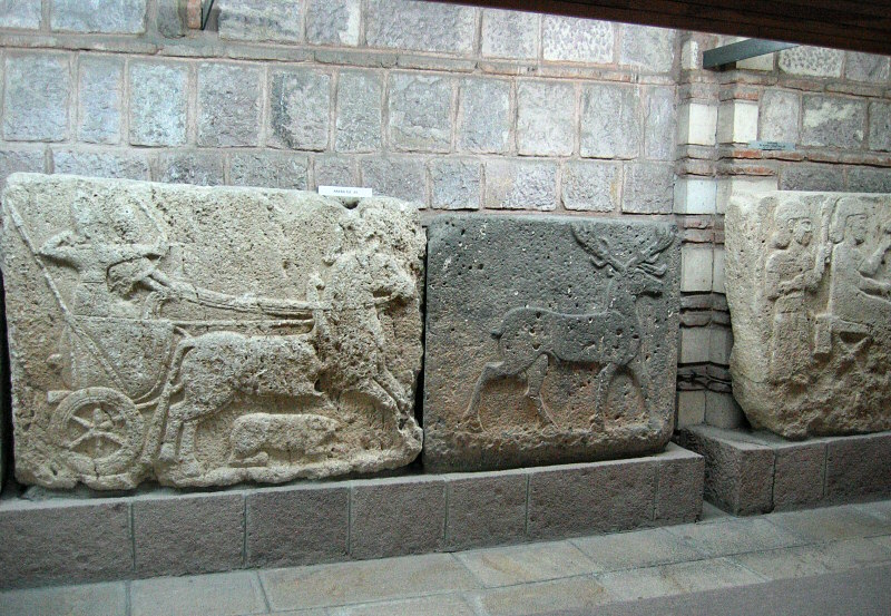 One of several Neo-Hittite war chariot and hunting reliefs