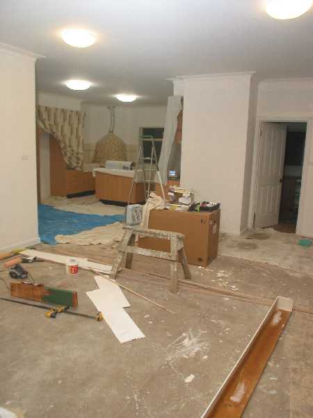 towards the kitchen