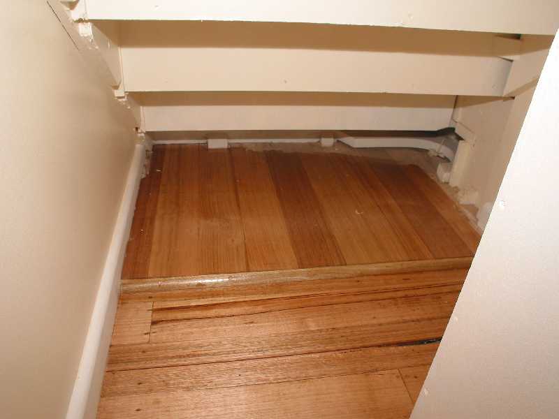 all the way in under the stairs