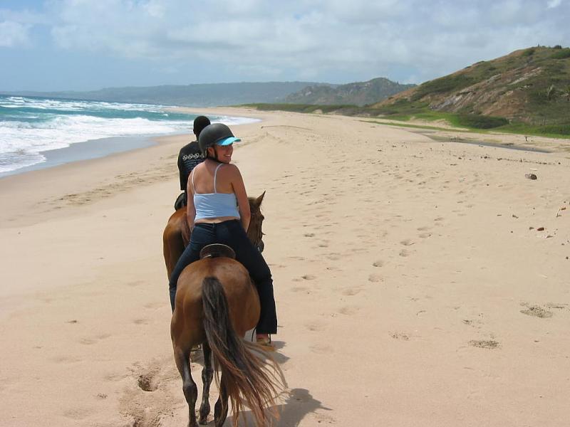 Having fun riding on the beach