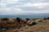 The Dead Sea looking across to the Palestinian Territories on the West Bank, 20 miles from Jerusalem