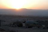 Sunset over the mountain behind Elat