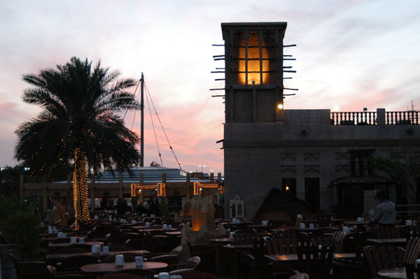 Restaurants line the waterfront in Shindagha