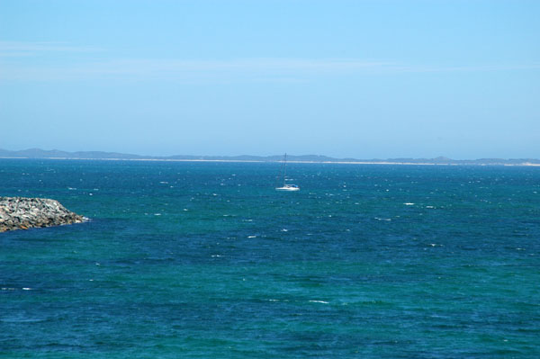 Sailboat with Rottnest Island in the distance