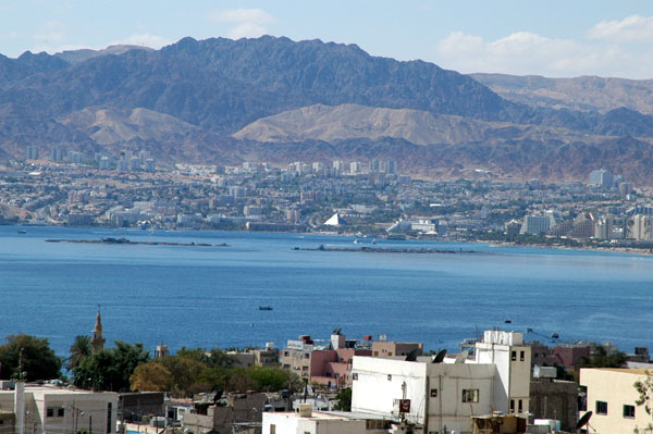 Looking across the Gulf of Aqaba to Elat, Israel
