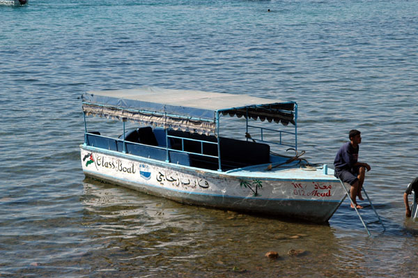 Glass bottom tour boat in Aqaba