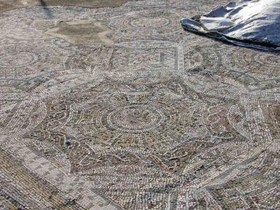 Mosaic, four-column villa