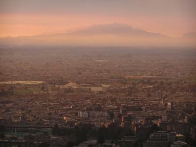 Bogota at dusk from La Calera