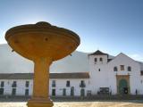 Fountain and Church in Villa de Leyva