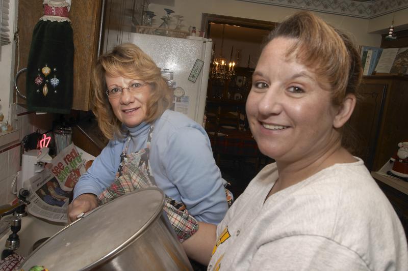 Mom and Chris Washing Dishes