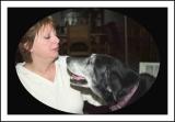 Jethro, the wonderdog, with kisses for Liz too.
