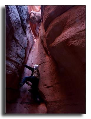 Rock Climbing in a Slot Canyon