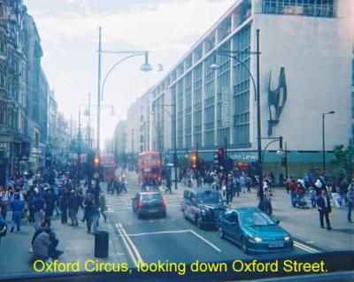 Oxford Circus, looking down Oxford Street.