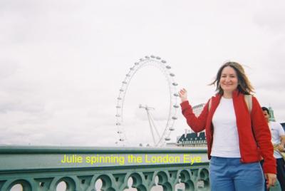 Julie spinning the London Eye.