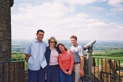 With Clints 2nd Cousins Jane and Paul at Broadway Tower in the Cotswolds.