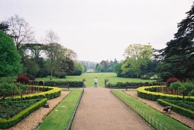The fantastic view of the gardens at the back of Warwick Castle.