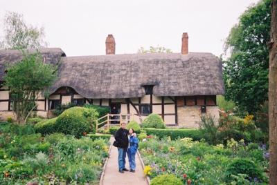 In the gardens of Anne Hathaways Cottage. (William Shakespeares sweetheart) The cottage was incredible.