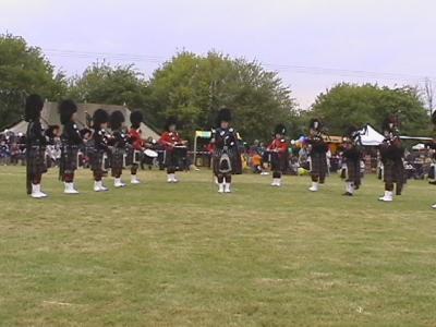 The troop playing at a fair we went to in Oxfordshire.