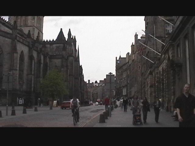 Walking down the Royal Mile in Old Town
