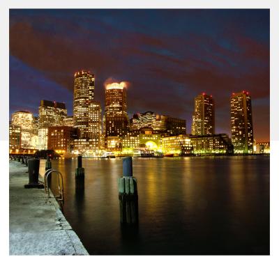 Boston Harbor Skyline - Night