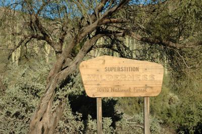 Superstitions Wilderness Sign