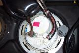 Remove the calmp on the fuel return line