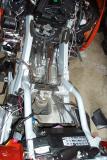 Here is the before cleaning shot of the inside of the bike with the tank out