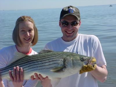 Andrea & Chris teamed up on this 44 released Striper