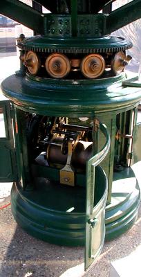 Works which used to turn the lighthouse lens at Piedras Blancas, California.