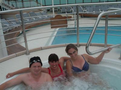 Hanging in the hot tub